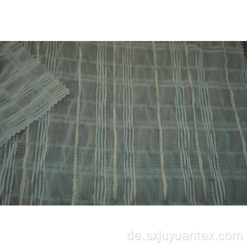 Polyester Chiffon Crinkle Gold Lurex Streifen Dobby Stoff